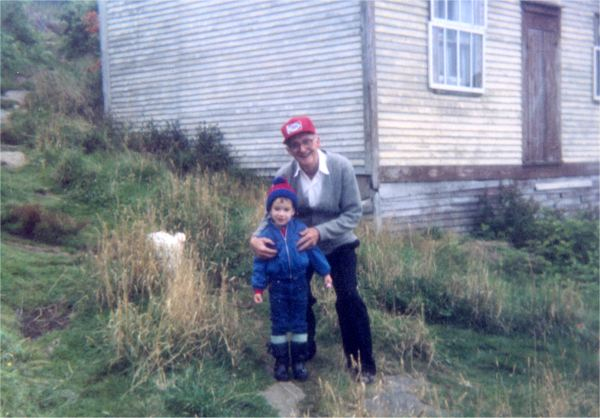 622: Red Island. Paddy Lambe and an unidentified child. (circa 1994) [courtesy of Pius Mulrooney]  - Patrick son of Patrick Lambe &amp;amp; Elizabeth Barry